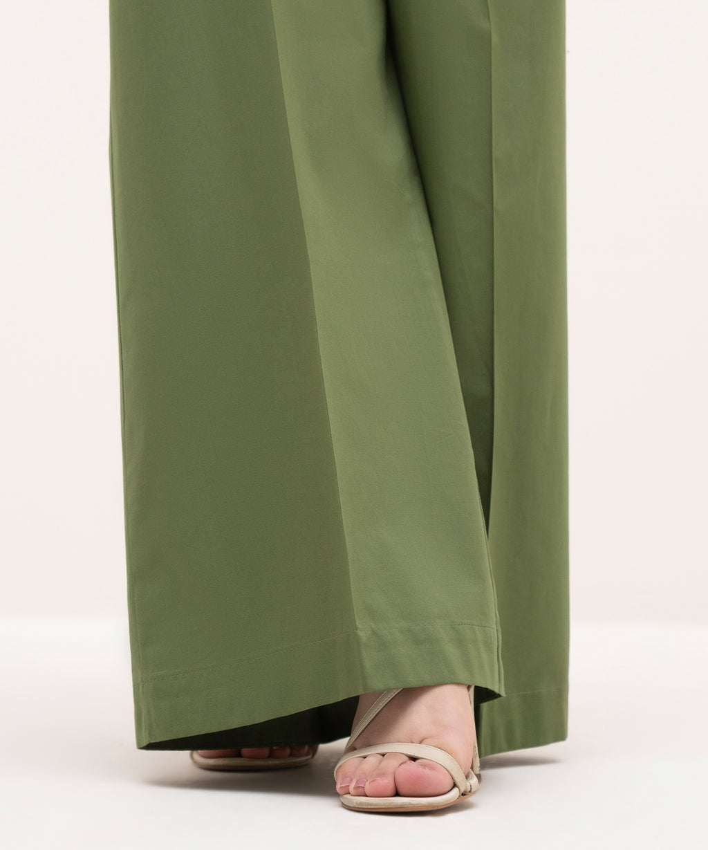 Solid Cambric Flared Pants