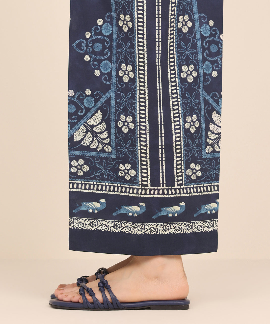 Women's RTW Cambric Blue Printed Culottes