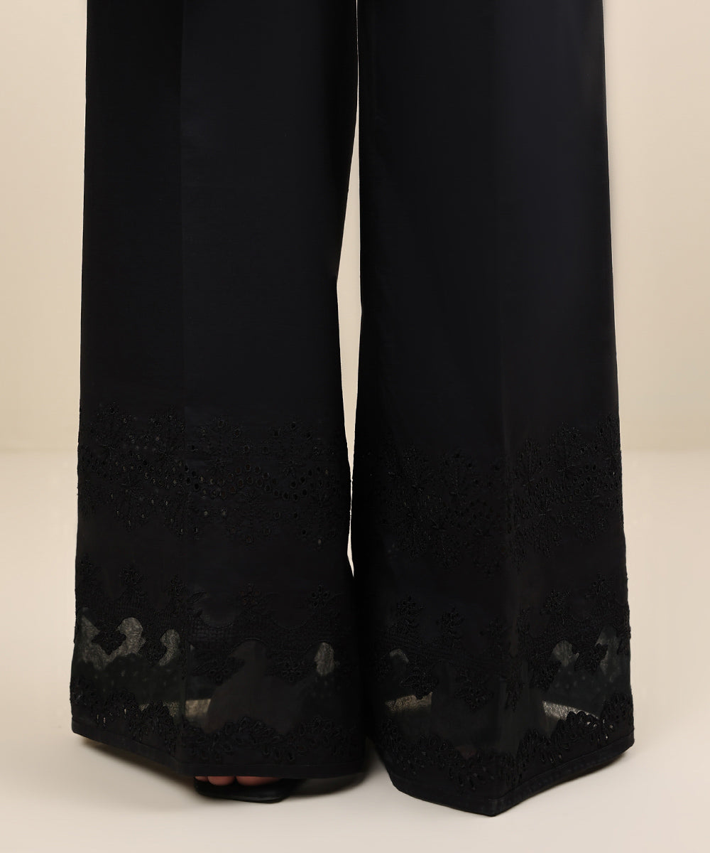 Women's Unstitched Black Cambric Trousers Fabric