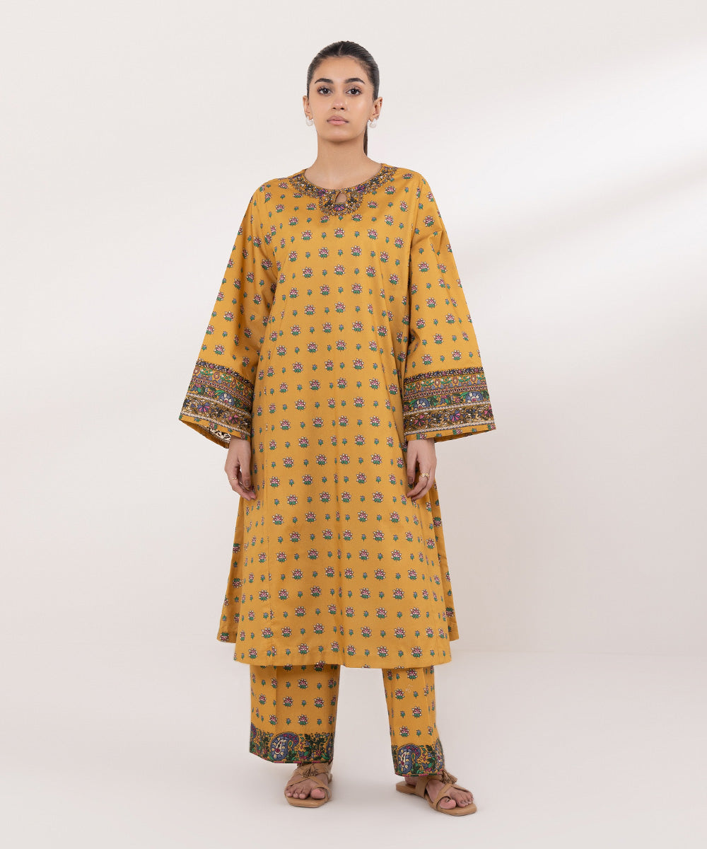 Women's Pret Lawn Embroidered Yellow A-Line Shirt