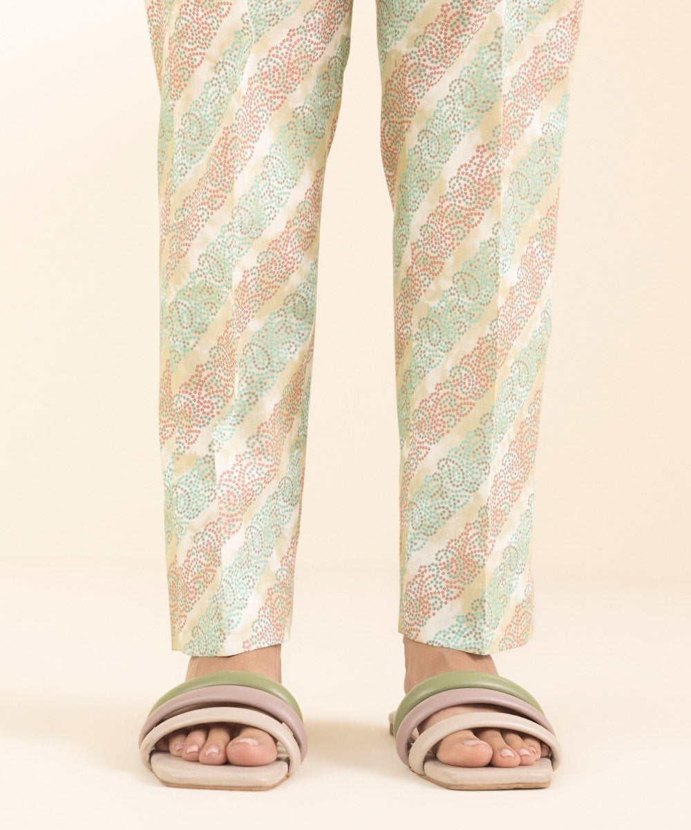 Unstitched Women's Embroidered Lawn Off White Shirt Trousers