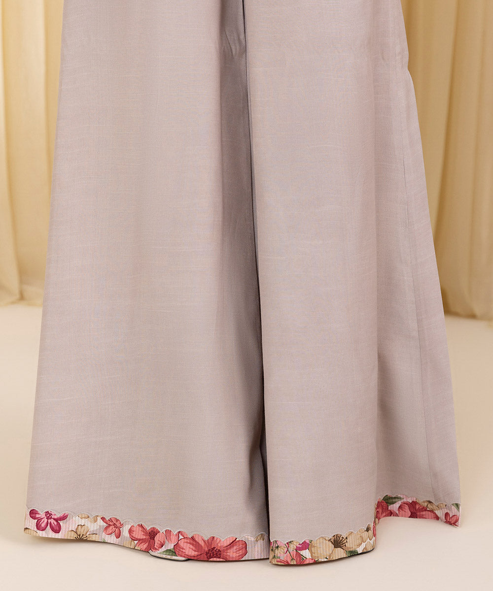 Unstitched Women's Grey Blended Organza 3 Piece Suit