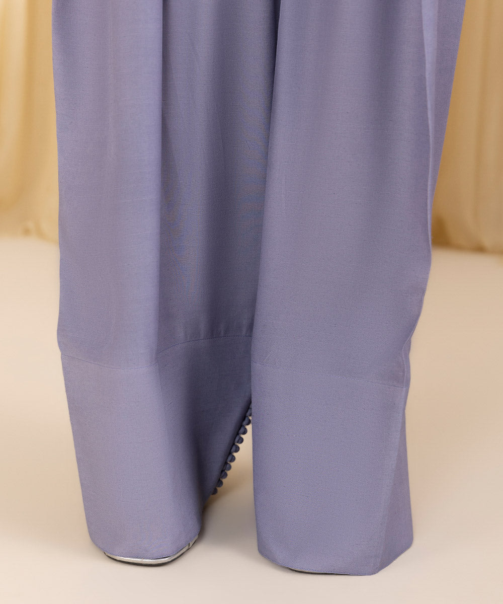 Unstitched Women's Purple Raw Silk 3 Piece Suit