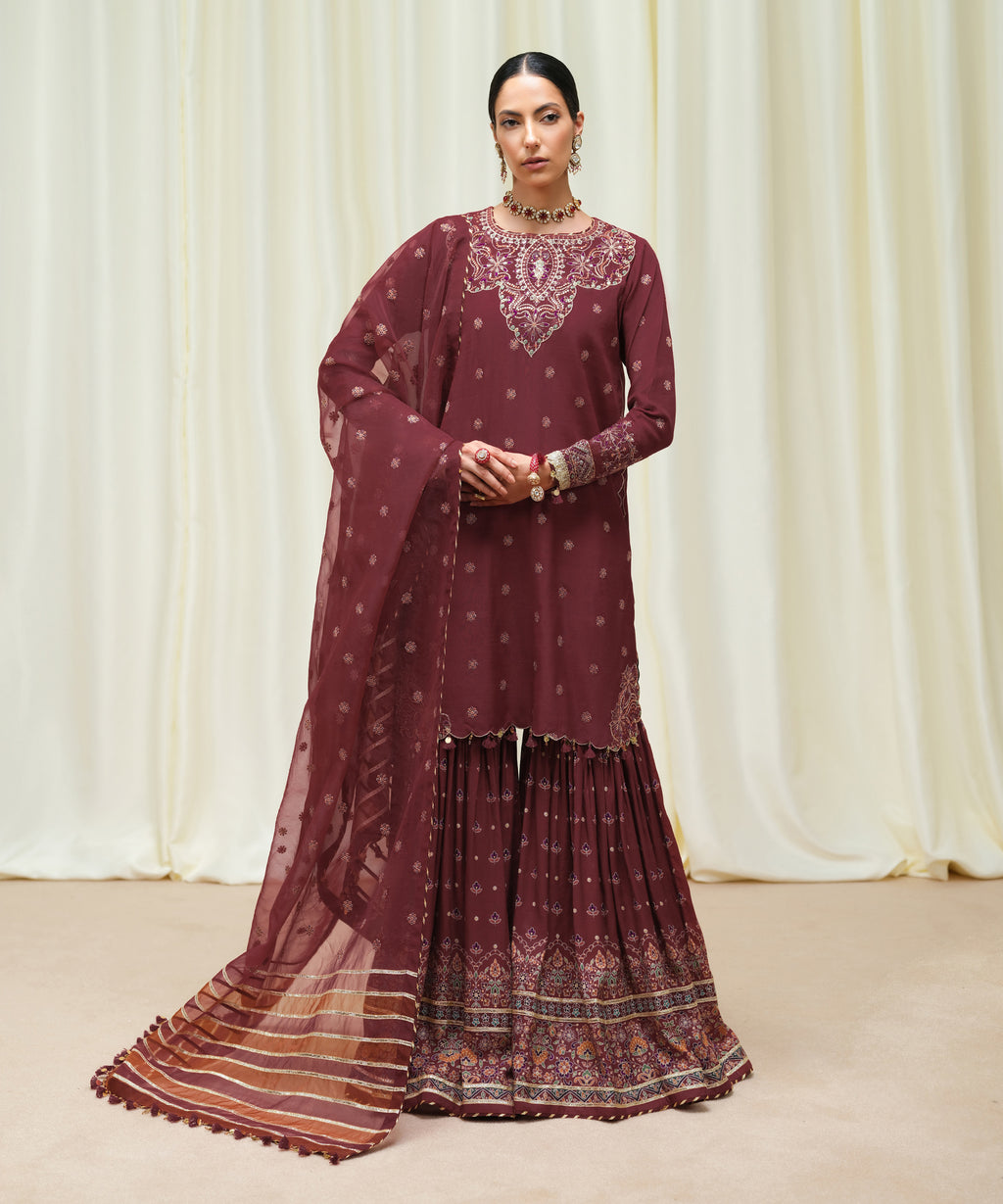 Women's Unstitched Viscose Raw Silk Dyed Three Piece Suit