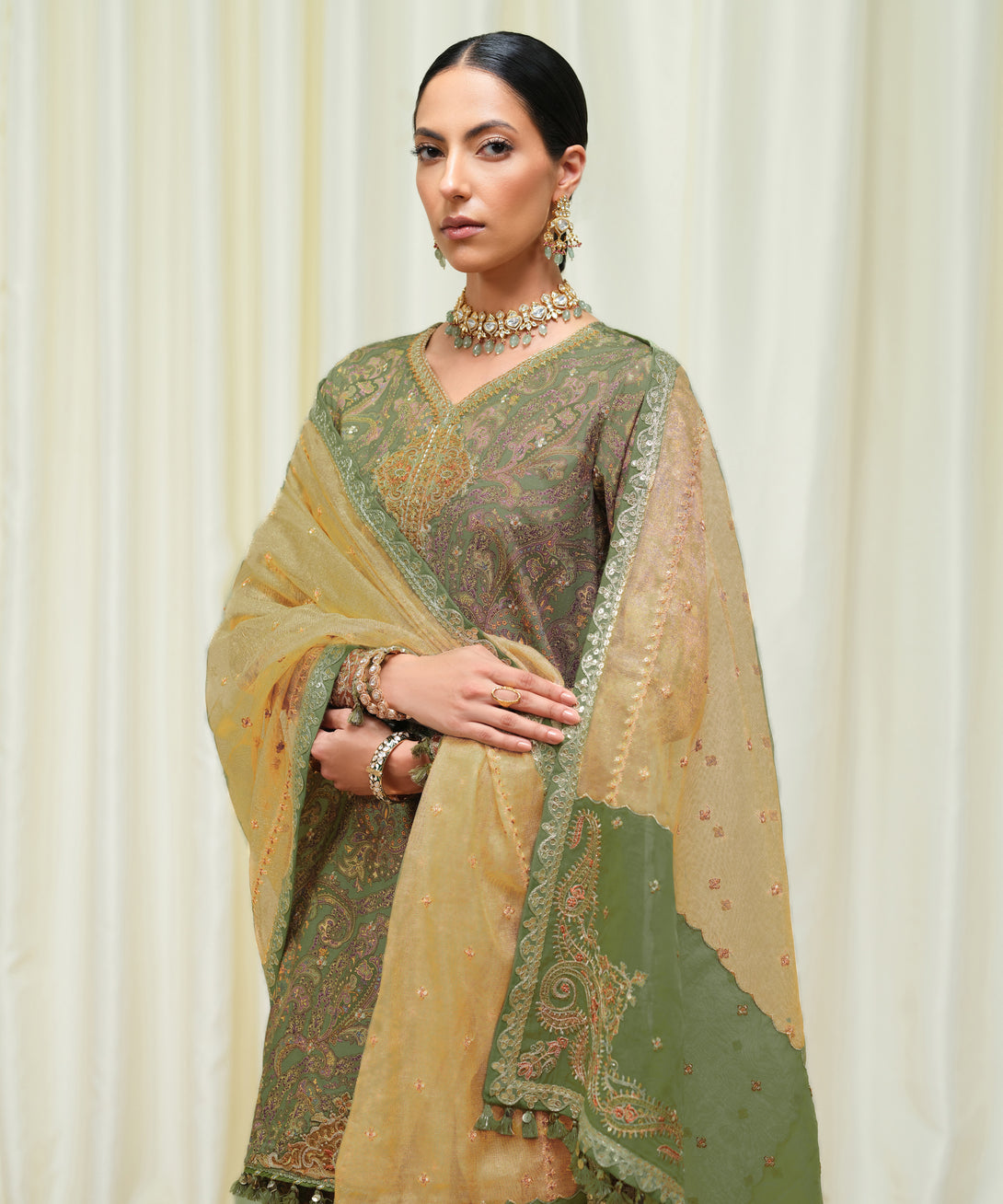 Women's Unstitched Viscose Raw Silk Printed Three Piece Suit