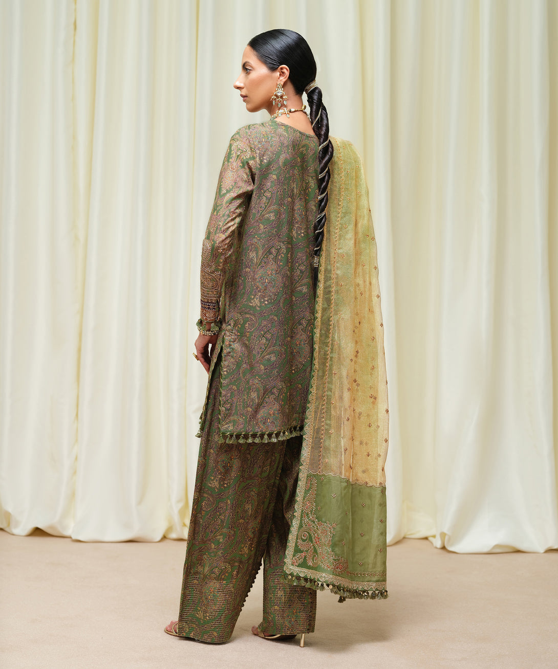 Women's Unstitched Viscose Raw Silk Printed Three Piece Suit