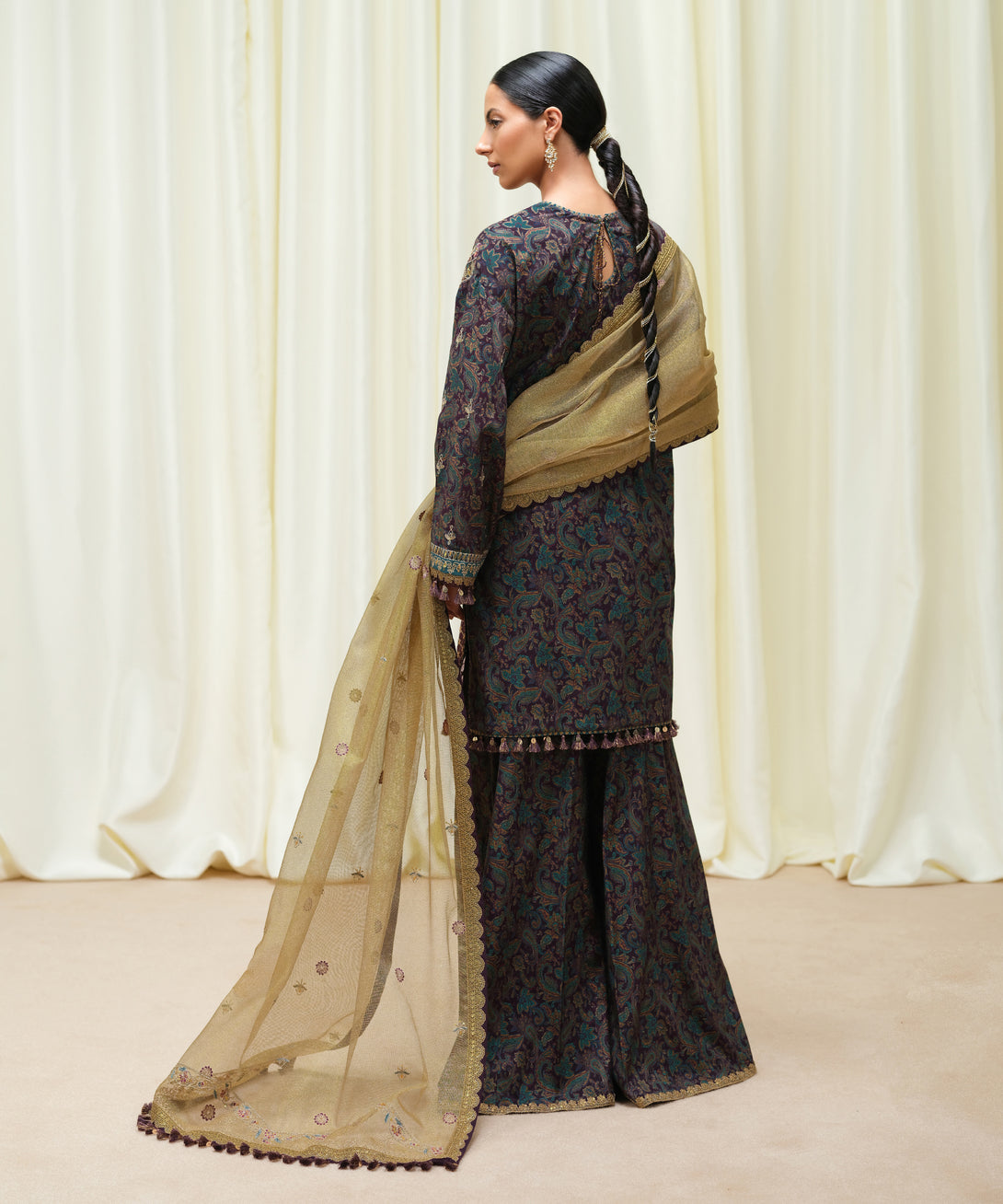 Women's Unstitched Viscose Raw Silk Printed Three Piece Suit