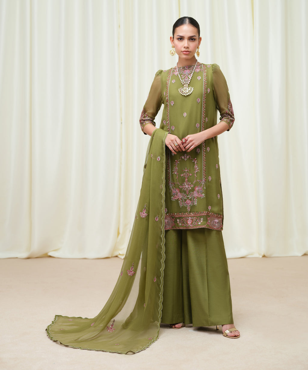 Women's Unstitched Blended Chiffon Dyed Three Piece Suit
