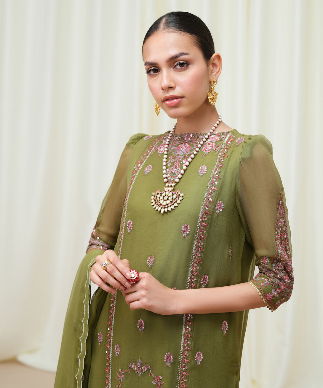 Women's Unstitched Blended Chiffon Dyed Three Piece Suit