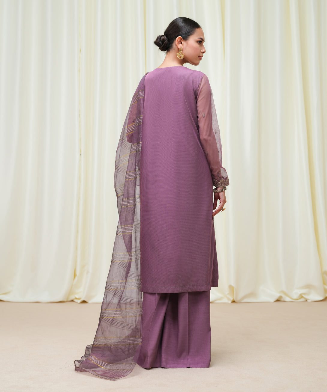 Women's Unstitched Blended Net Dyed Three Piece Suit