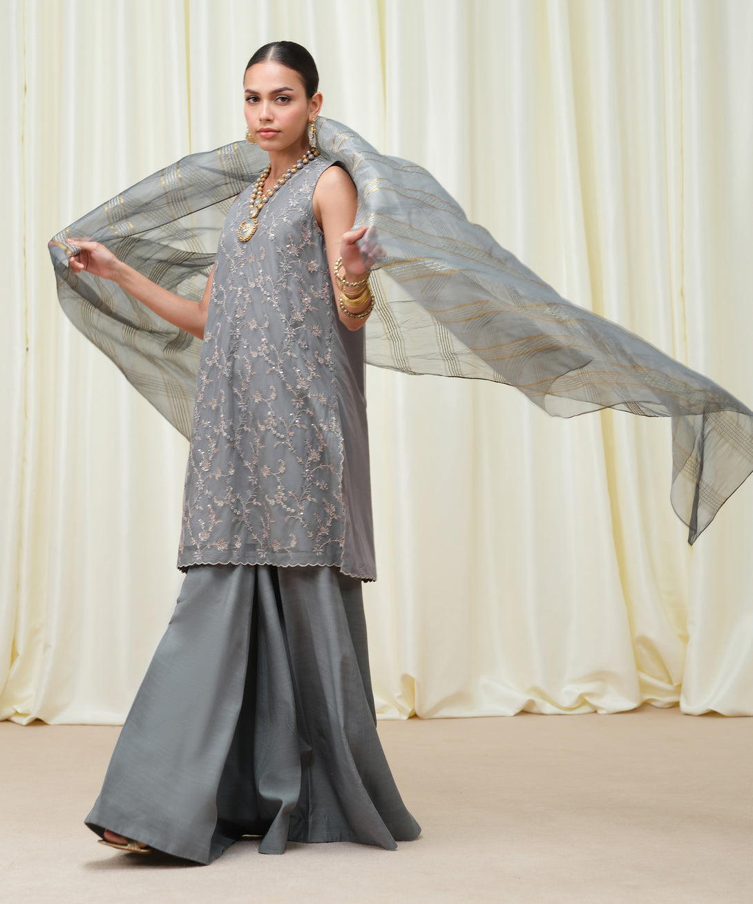 Women's Unstitched Blended Net Dyed Three Piece Suit