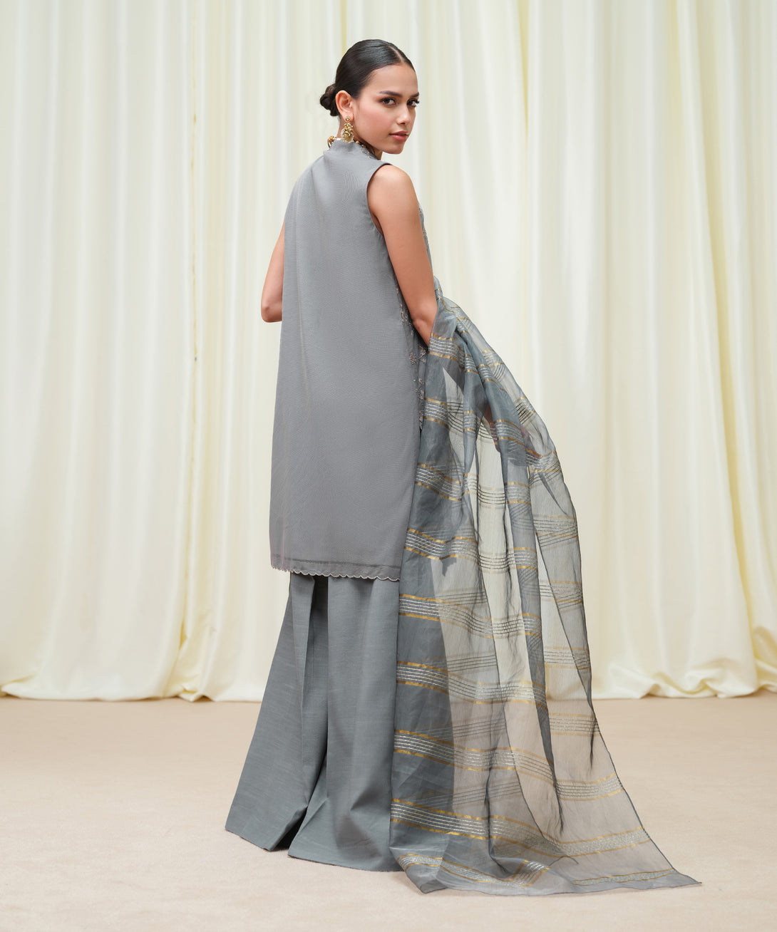 Women's Unstitched Blended Net Dyed Three Piece Suit