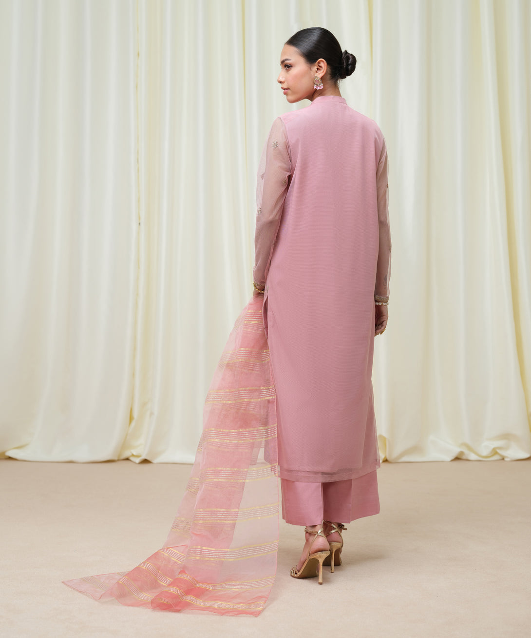 Women's Unstitched Blended Net Dyed Three Piece Suit