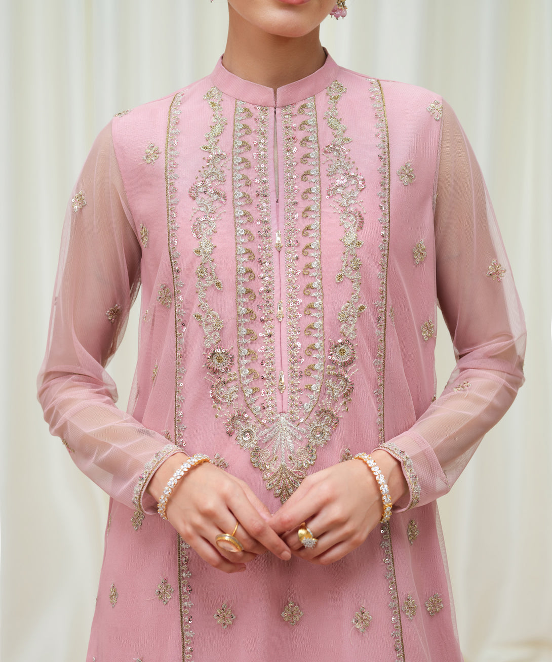 Women's Unstitched Blended Net Dyed Three Piece Suit