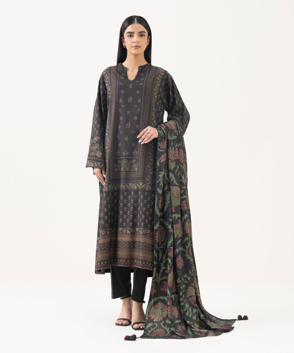 3 Piece - Printed Linen  Suit