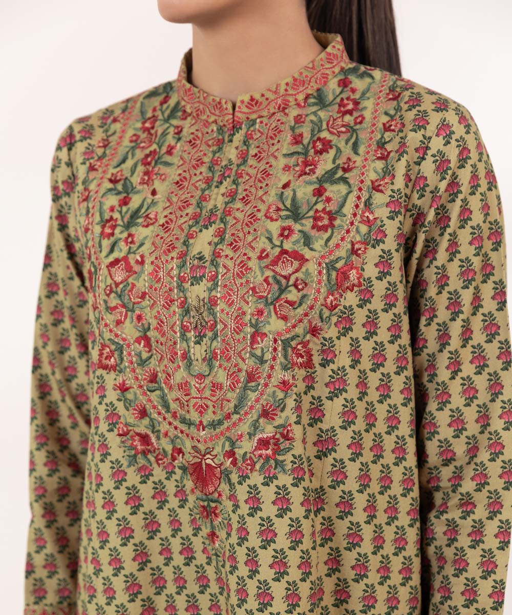 Women's Pret Cambric Embroidered Multi A-Line Shirt