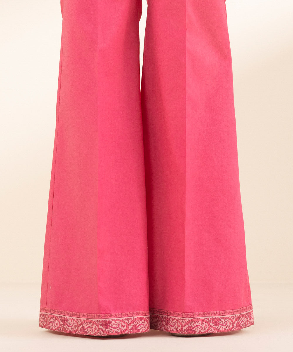 Unstitched Women's Embroidered Lawn Pink 3 Piece Suit