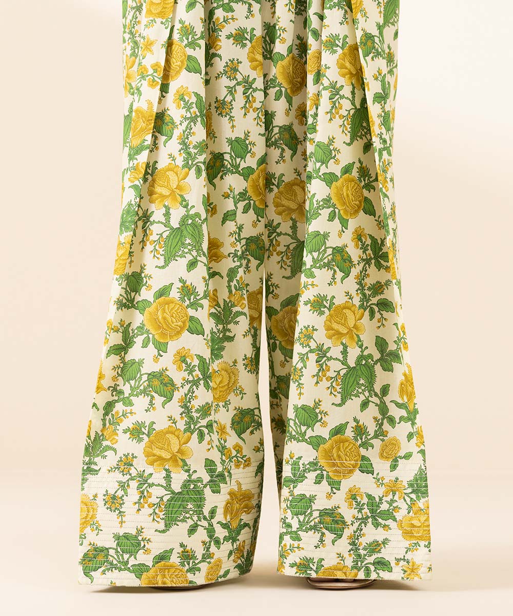 Women's Unstitched Textured Lawn Embroidered Yellow 3 Piece Suit