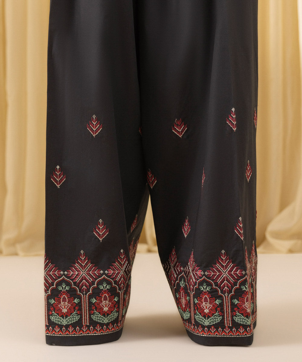 Unstitched Women's Black Textured Lawn 3 Piece Suit