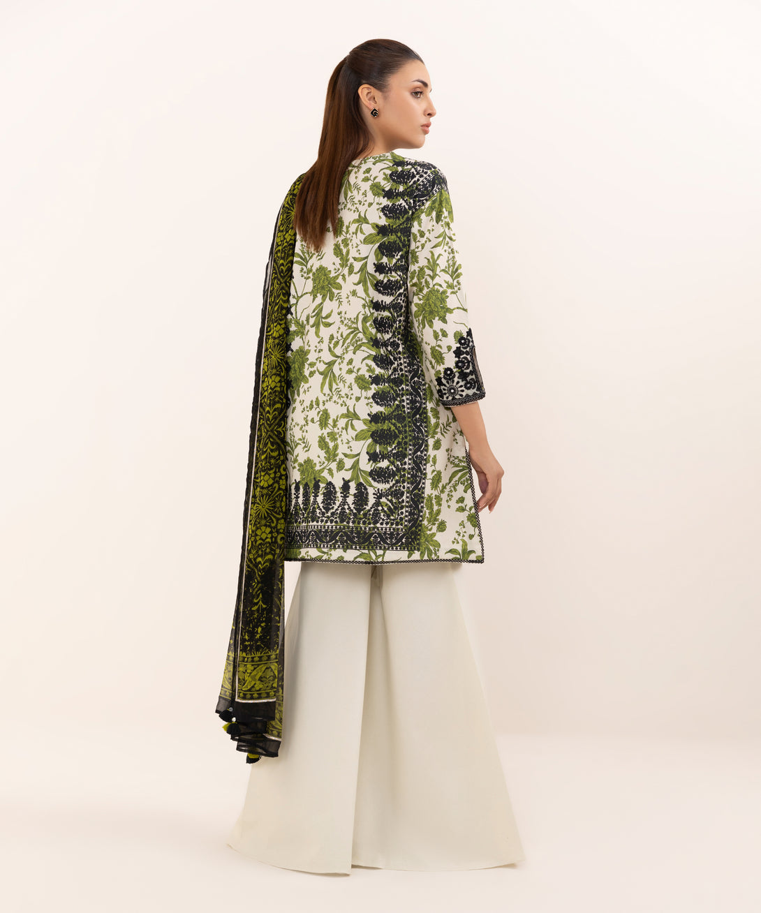 Women's Unstitched Cotton Embroidered Multi Three Piece Suit