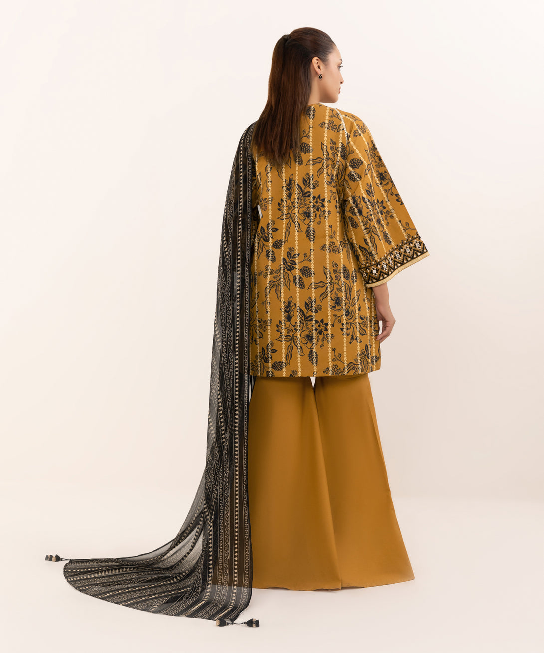 Women's Unstitched Cotton Embroidered Multi Three Piece Suit