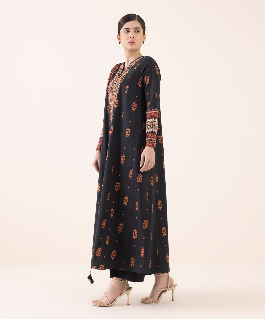 Women's Unstitched Lawn Embroidered Multi Three Piece Suit