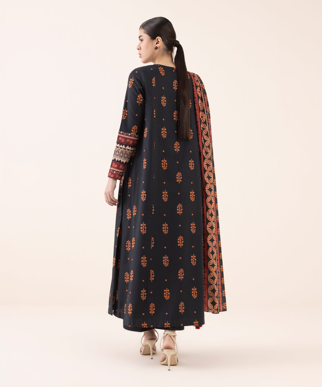 Women's Unstitched Lawn Embroidered Multi Three Piece Suit