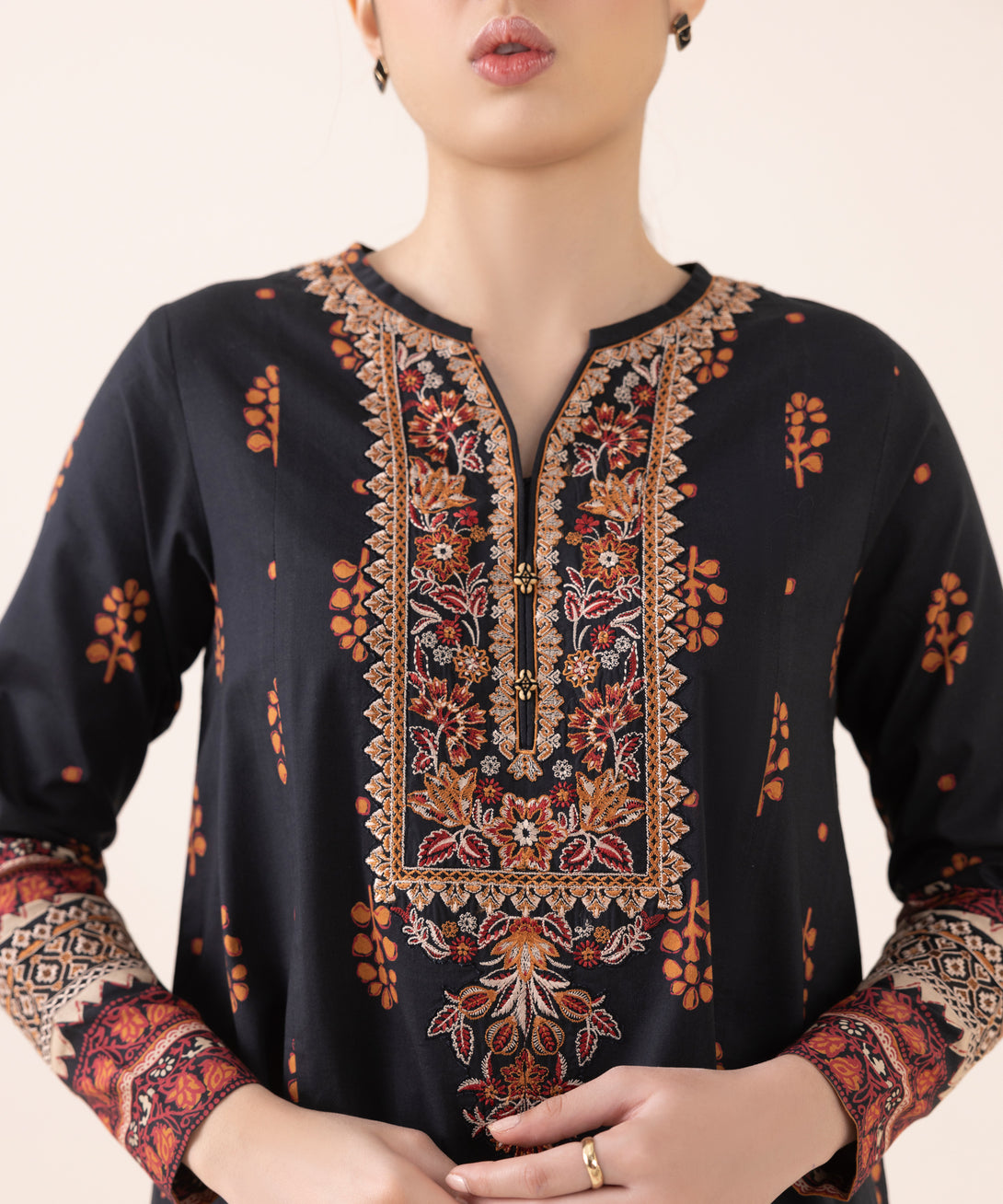 Women's Unstitched Lawn Embroidered Multi Three Piece Suit