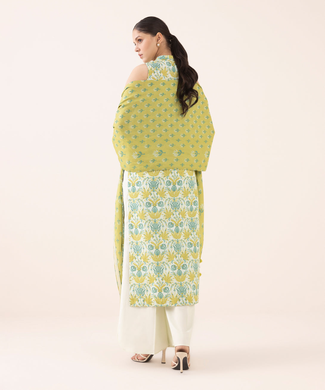 Women's Unstitched Cotton Embroidered Multi Three Piece Suit