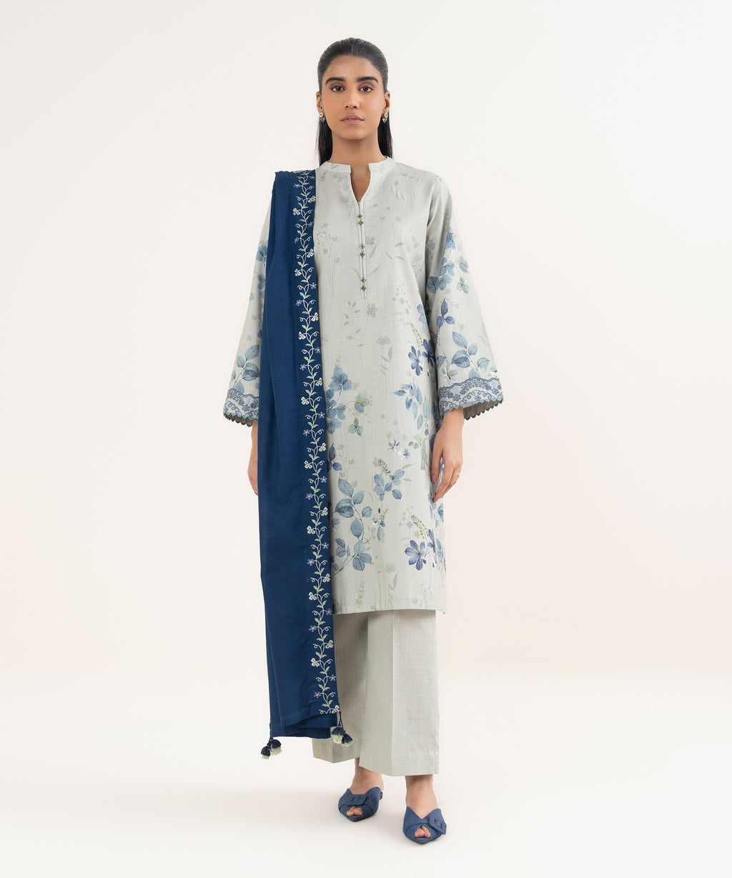 3 Piece - Printed Crosshatch Suit