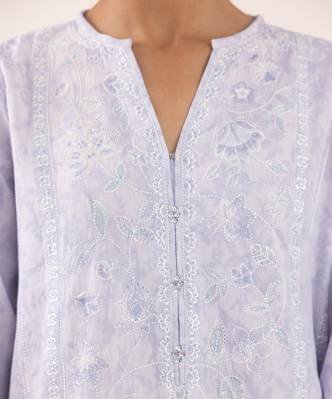 Women's Unstitched Linen Jacquard Dyed Three Piece Suit