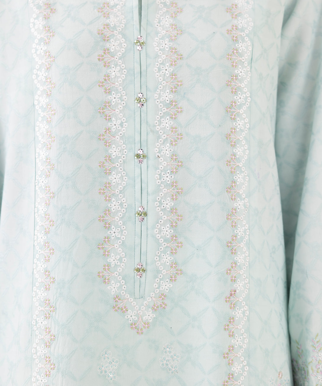 Women's Unstitched Linen Jacquard Dyed Three Piece Suit