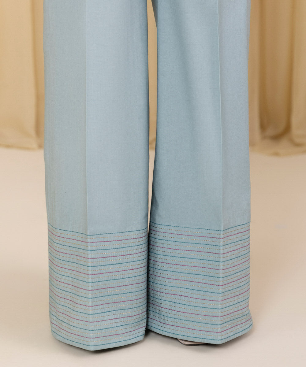Unstitched Women's Blue Textured Lawn 3 Piece Suit
