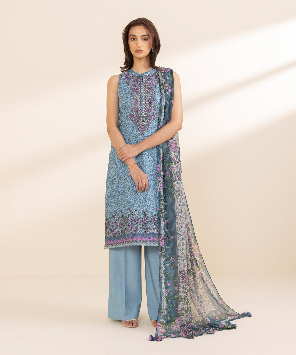 3 Piece - Embroidered Jacquard Suit