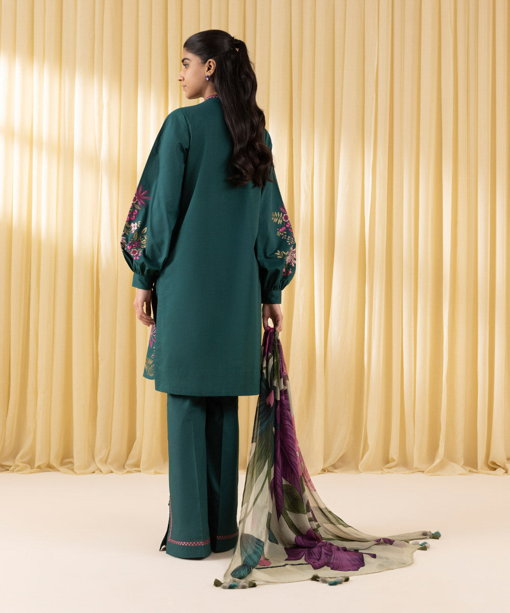 Unstitched Women's Green Cross Hatch 3 Piece Suit