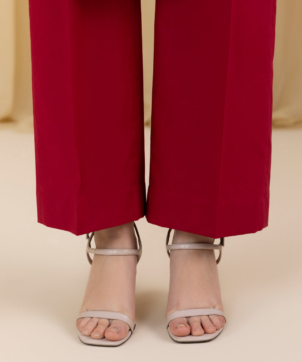 Unstitched Women's Red Textured Lawn 3 Piece Suit