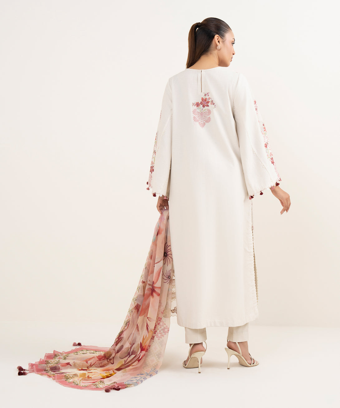 Women's Unstitched Dobby Dyed Three Piece Suit