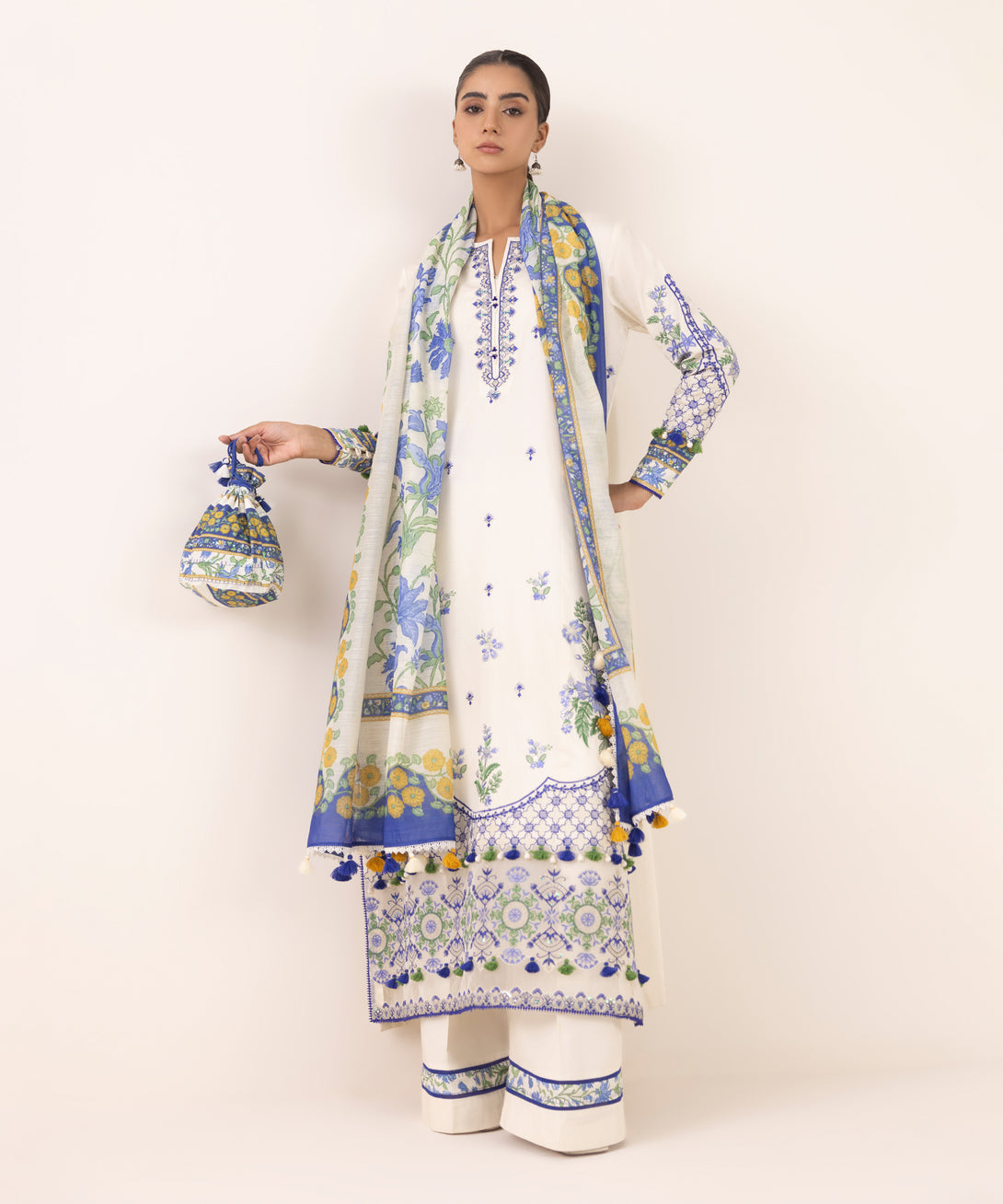 Women's Unstitched Light Cotton Satin Dyed Three Piece Suit