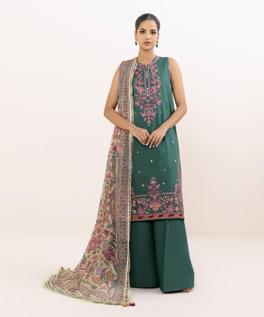 Women's Unstitched Cross Hatch Dyed Three Piece Suit