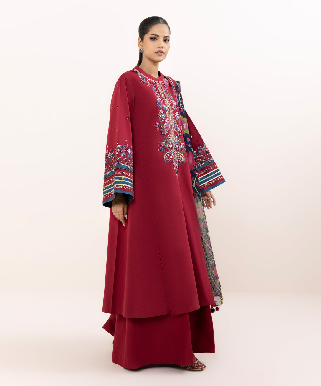 Women's Unstitched Cross Hatch Dyed Three Piece Suit