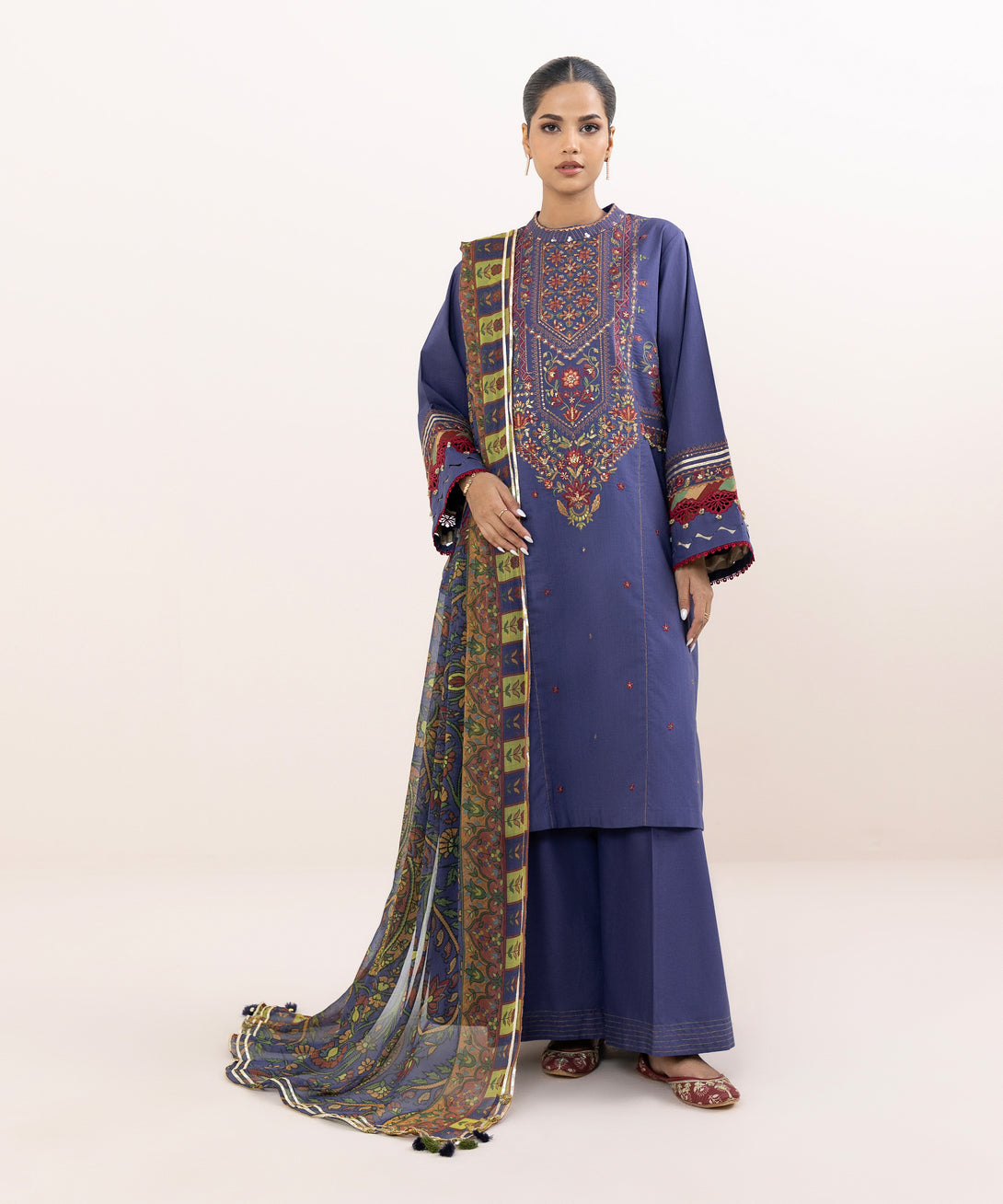 Women's Unstitched Cross Hatch Dyed Three Piece Suit