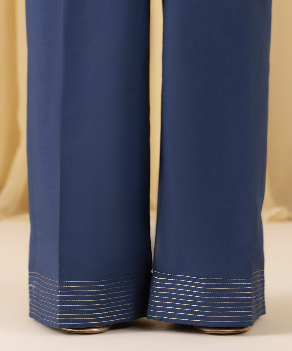 Unstitched Women's Blue Textured Lawn 3 Piece Suit