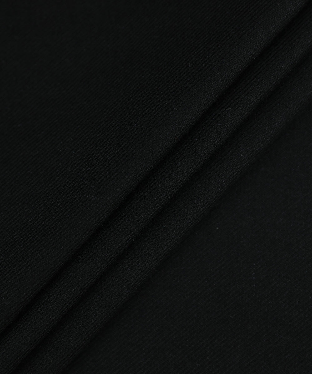 Men's Unstitched Black Blended Shawl Full Suit Fabric