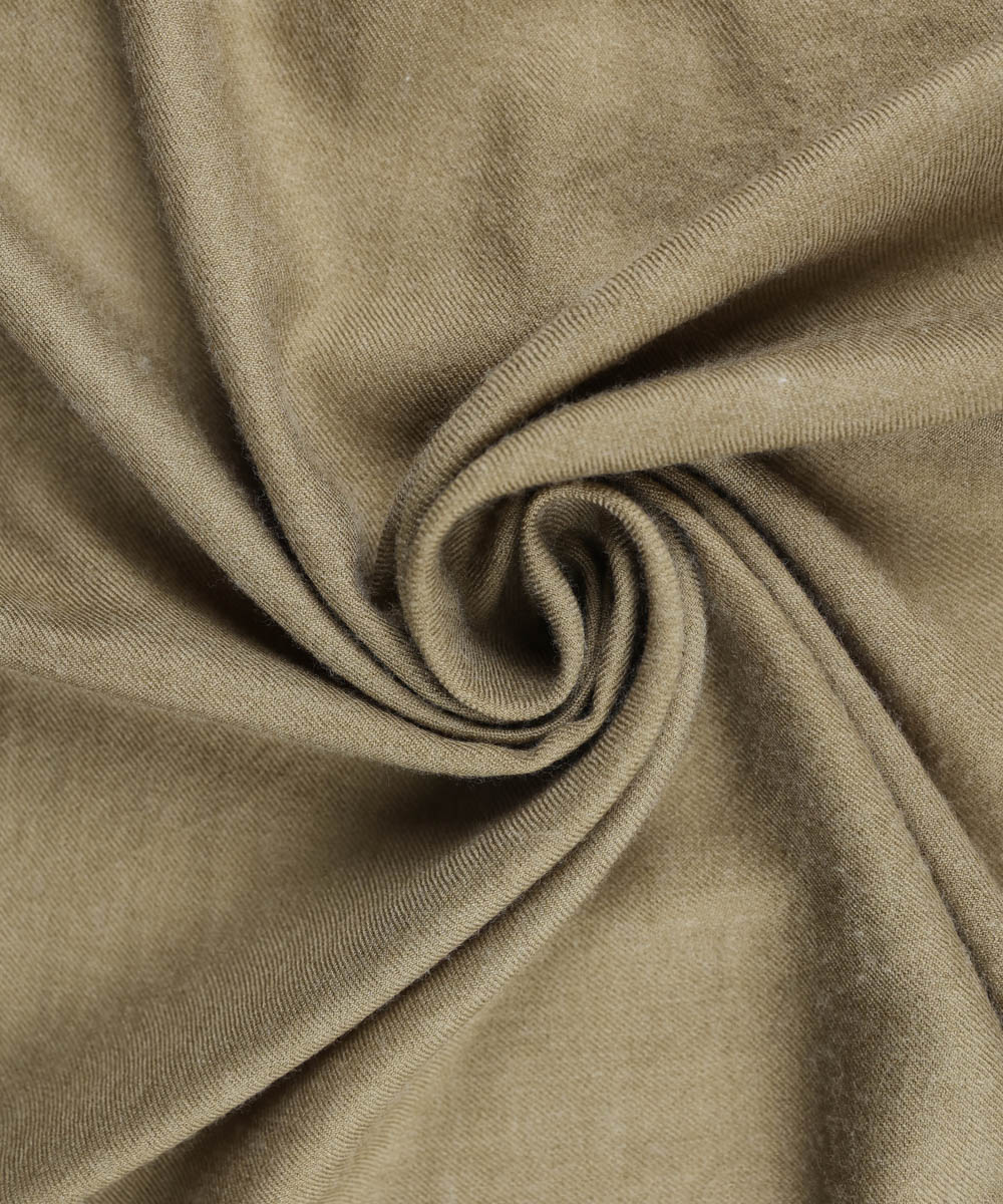 Men's Unstitched Khaki Premium Pashmina Wool Shawl Full Suit Fabric