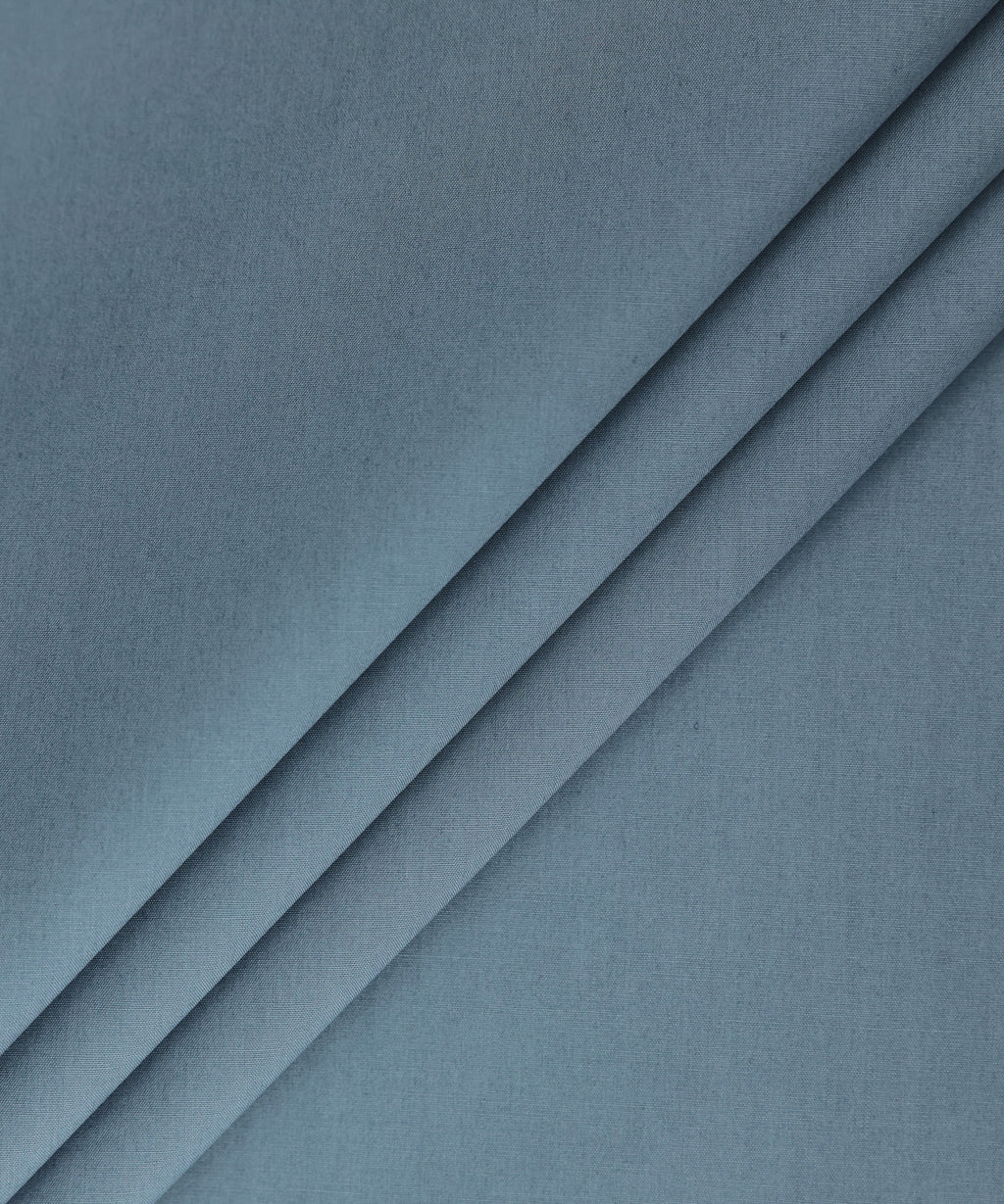 Men Unstitched Cotton Blue Full Suit Fabric