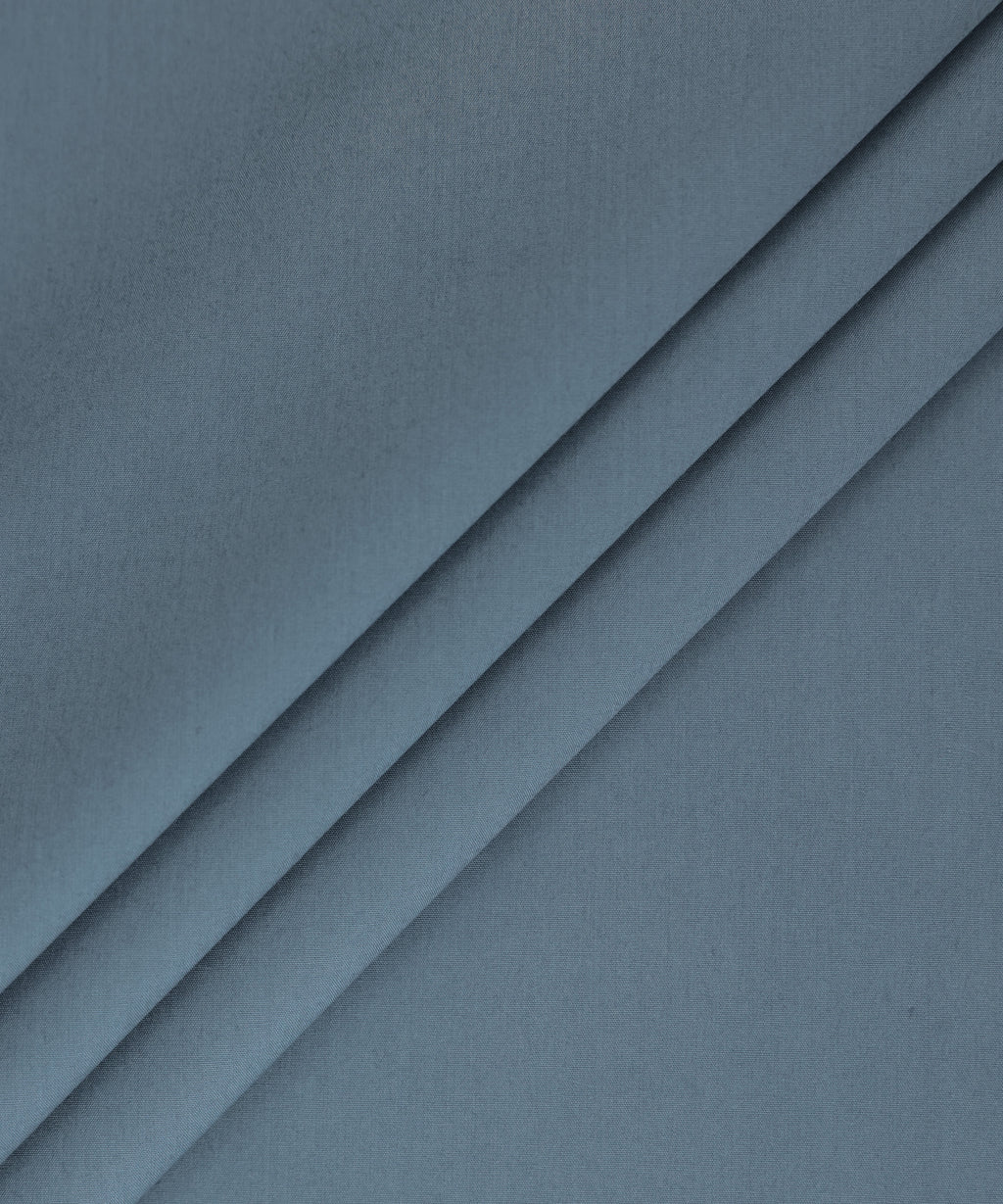 Men Unstitched Cotton Blue Full Suit Fabric