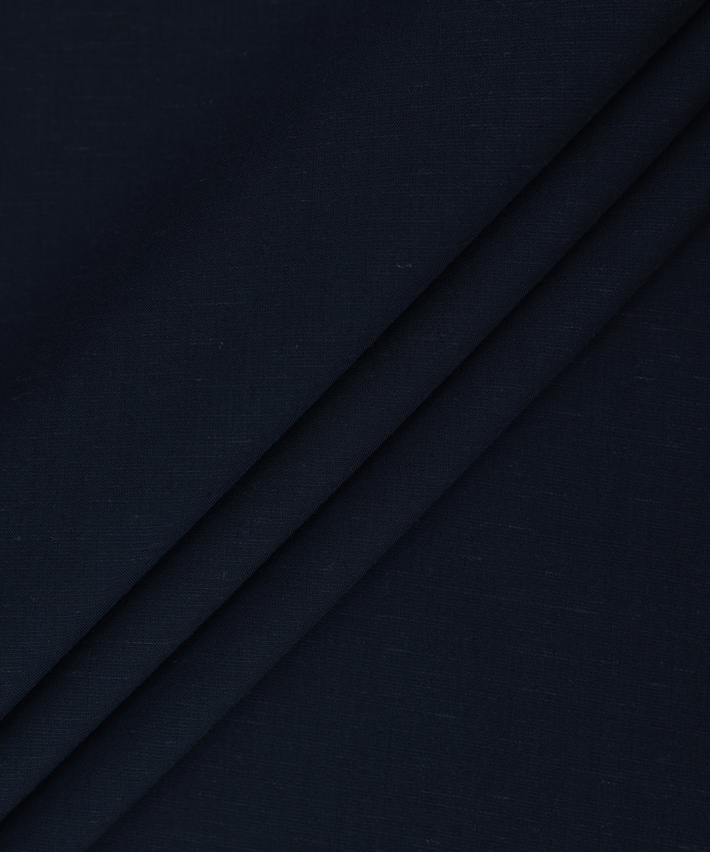 Men Unstitched Viscose Navy Full Suit Fabric 