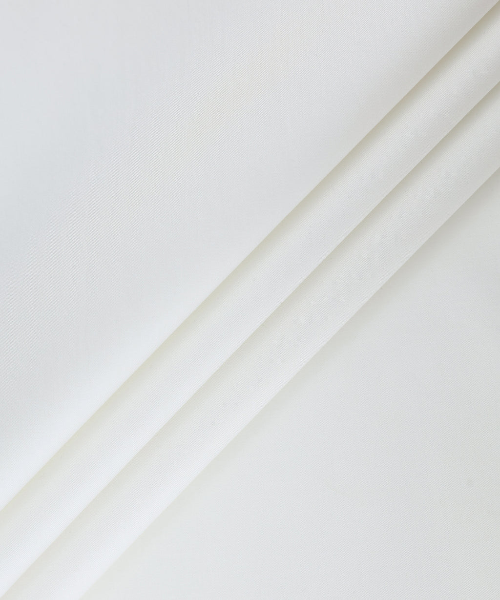 Men Unstitched Cotton Off White Full Suit Fabric