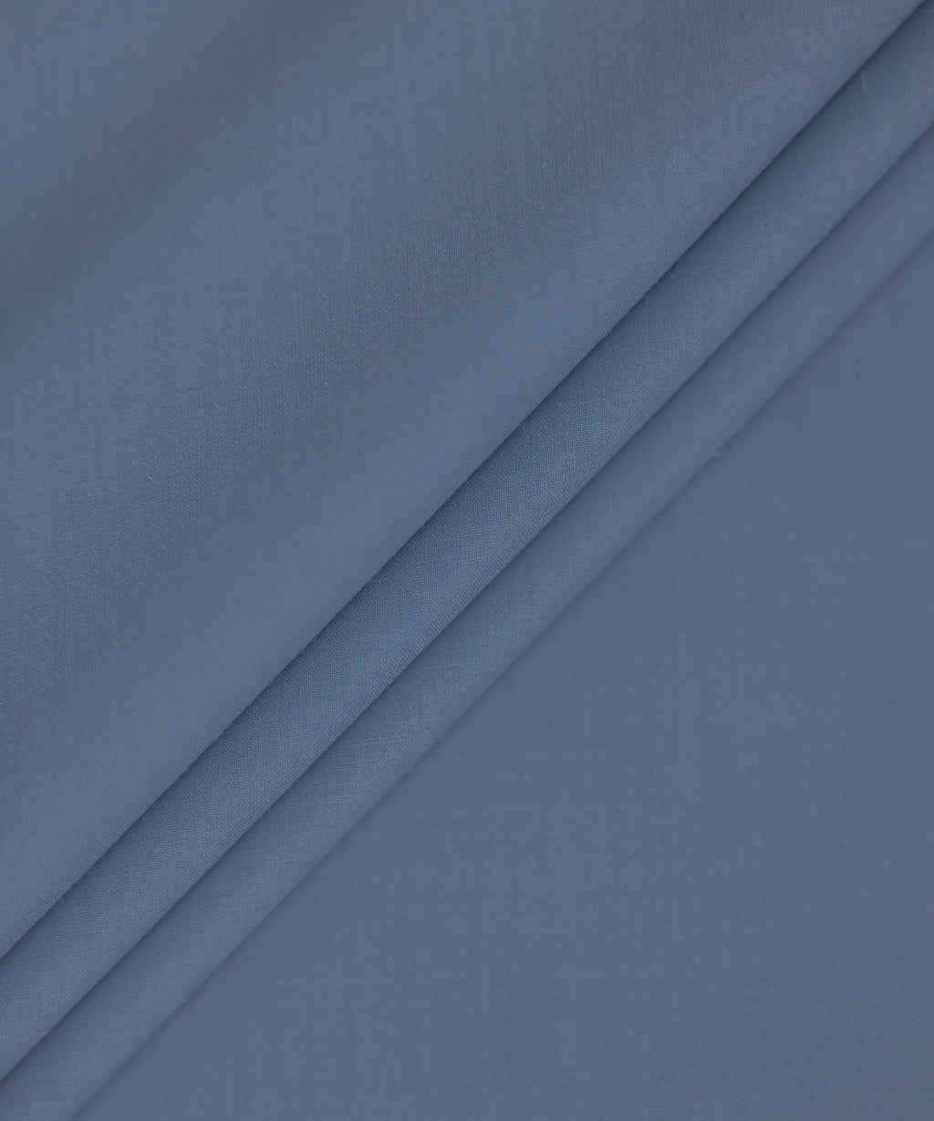 Men Unstitched Blended Blue Full Suit Fabric
