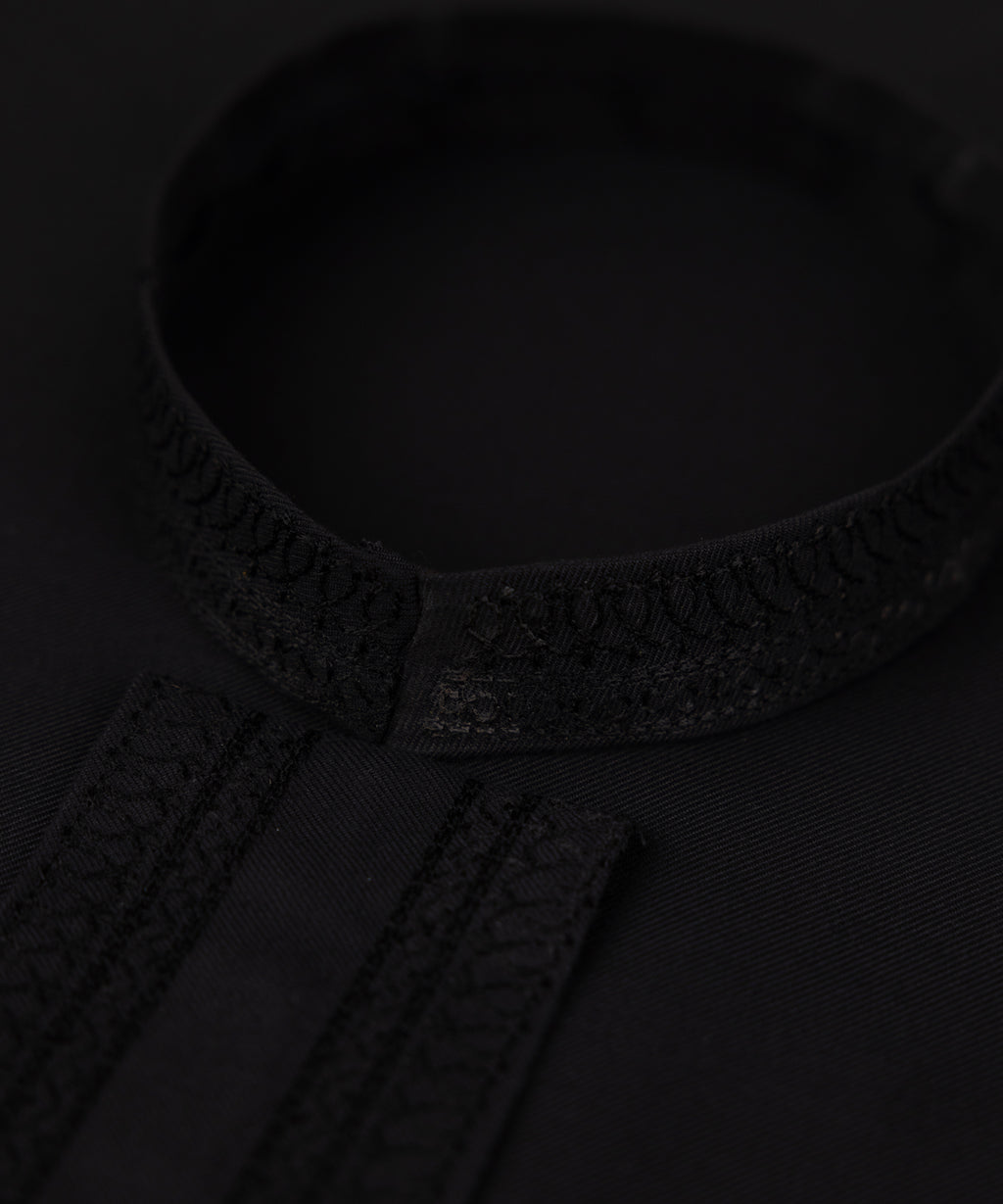 Men Unstitched Blended Black Full Suit Fabric